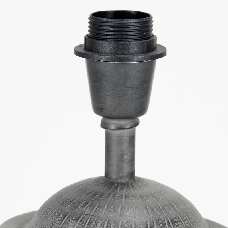 Raj Charcoal Grey Hammered Metal Urn Shaped Lamp Base