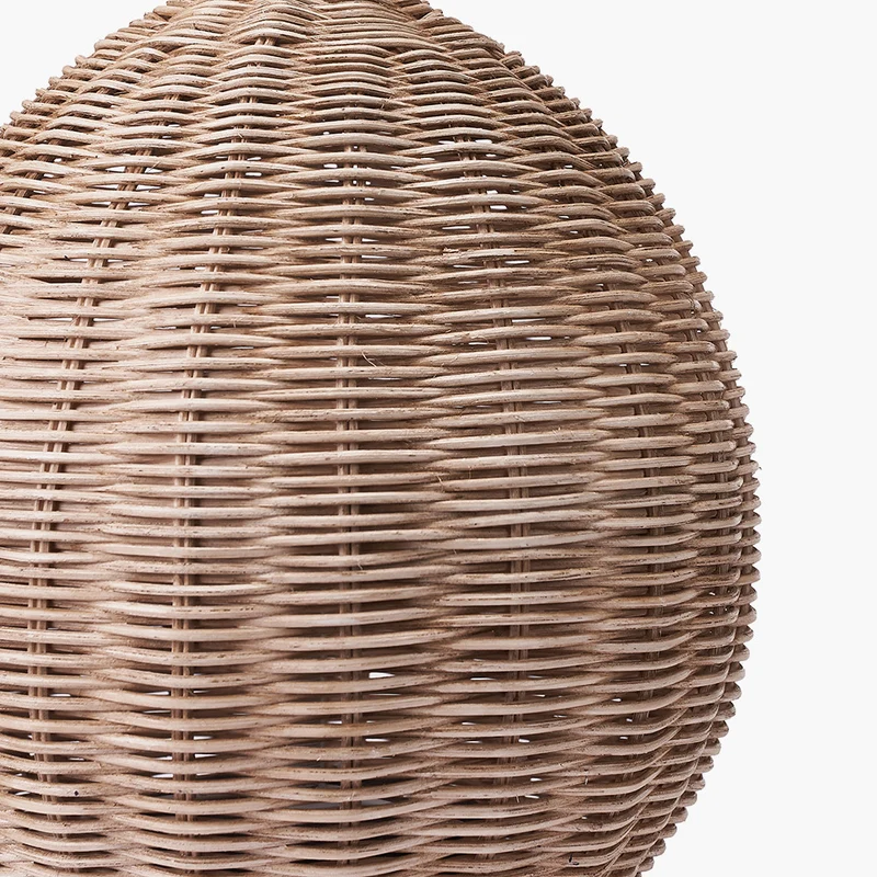 Raffles Large Rattan Cream Wash Table Lamp Base with Seychelles 40cm Cream Slubby Cotton Empire Lampshade