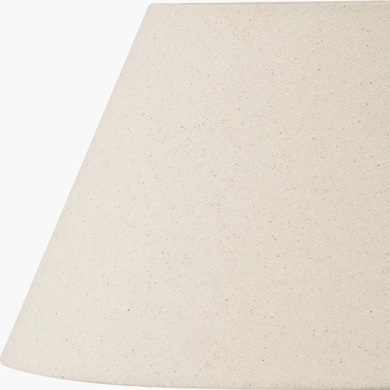 Raffles Large Rattan Cream Wash Table Lamp Base with Seychelles 40cm Cream Slubby Cotton Empire Lampshade