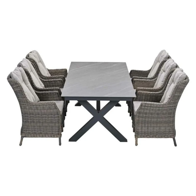 Osborne tuinset 7-delig Havanna Sand - Sintra dining tafel 240x100 Napoli Sand