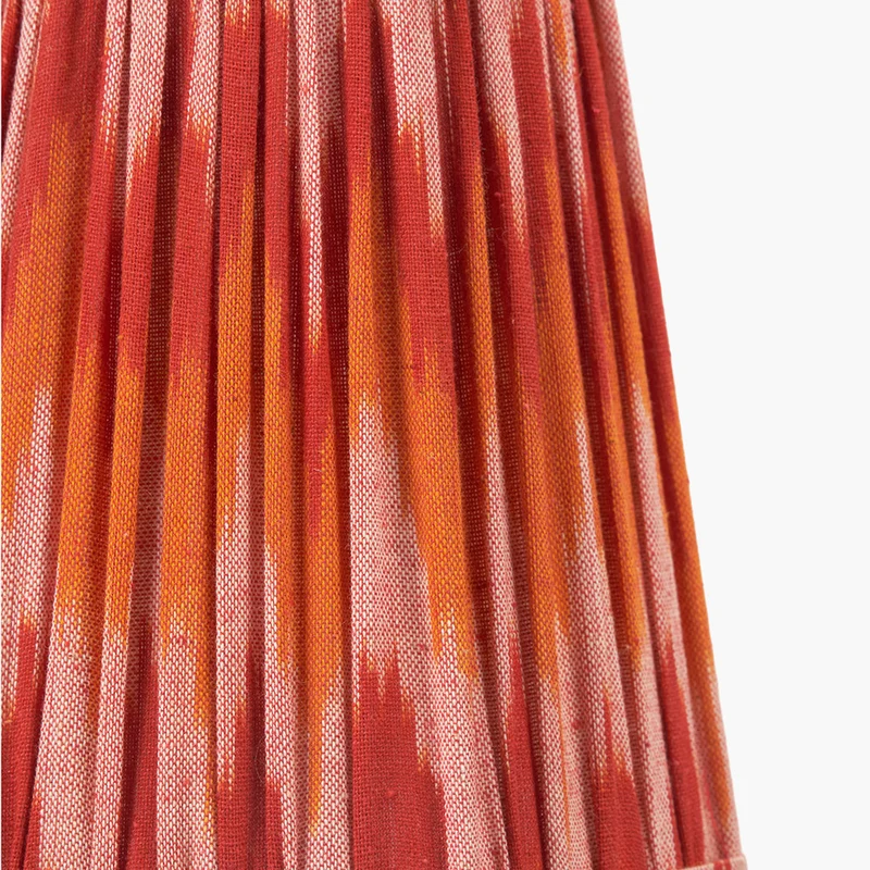 Suri 14cm Pink and Orange Ikat Patterned Mushroom Pleat Tall Tapered Candle Clip Lampshade