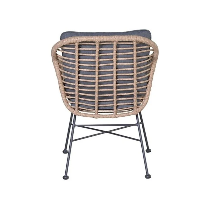 Margriet tuinset 6-delig bruin met Edison tuintafel rond 148 cm light teak vironwood