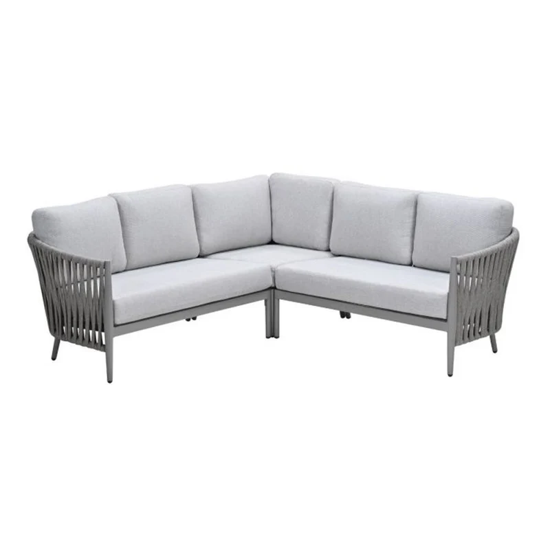 Garden Impressions Teromos lounge hoekset 3-delig taupe rope grijs zand valley sand