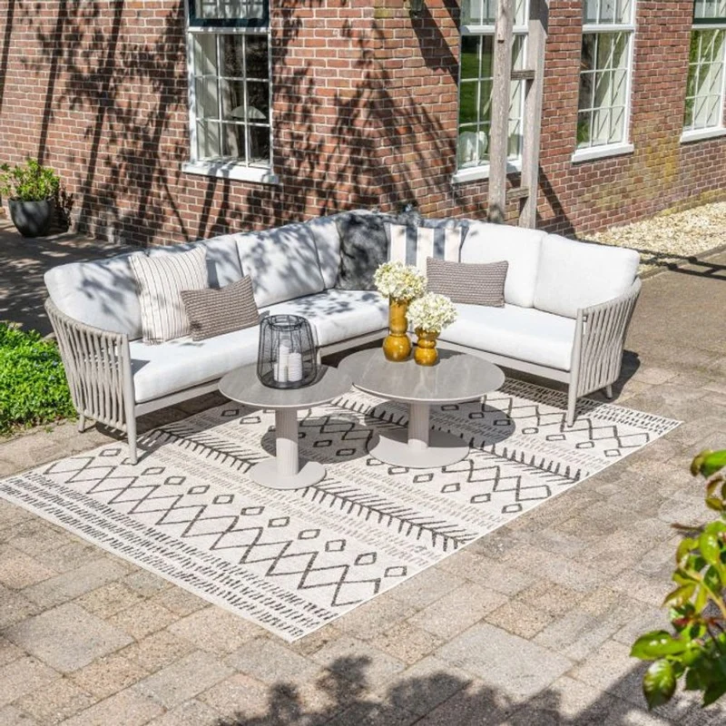 Garden Impressions Teromos lounge hoekset 3-delig taupe rope grijs zand valley sand