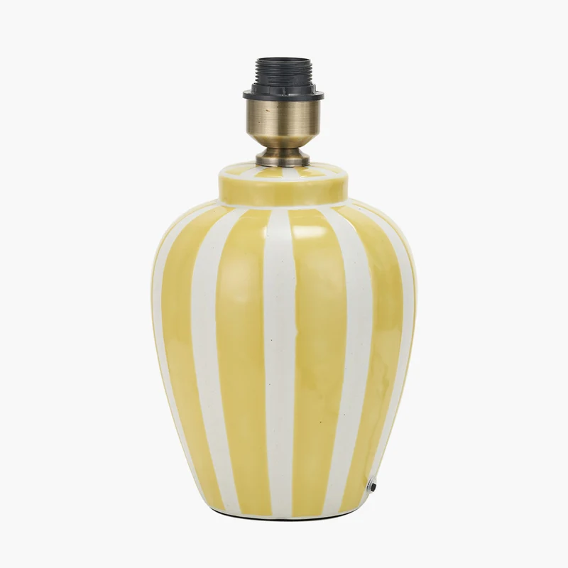 Priscilla Yellow Striped Ceramic Table Lamp Base