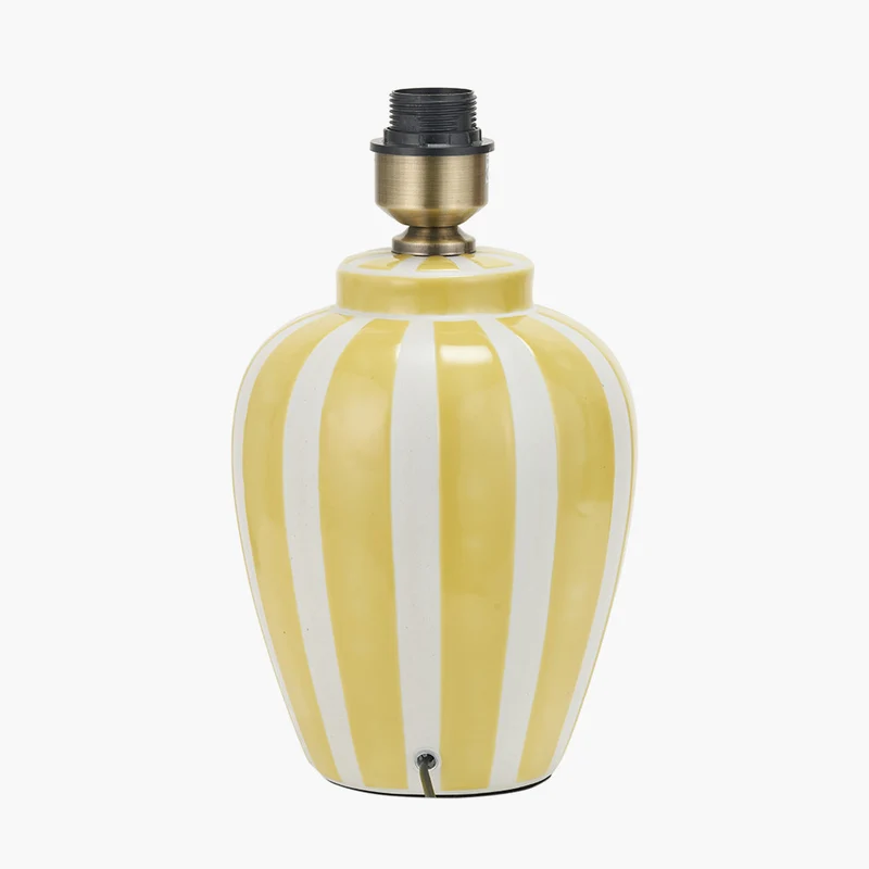 Priscilla Yellow Striped Ceramic Table Lamp Base