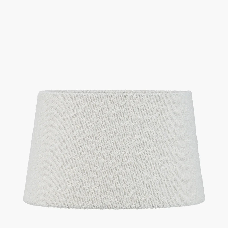 Priscilla Lilac Stripped Ceramic Table Lamp Base with Martigues 35cm White Boucle Tapered Lampshade