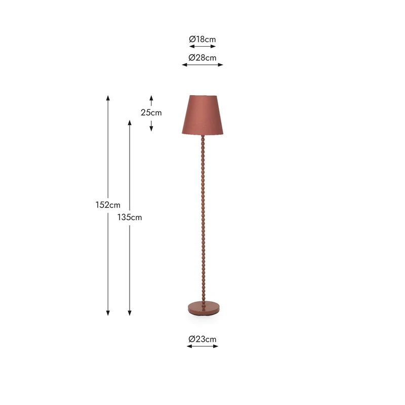 Sophia Terracotta Metal Bobble Floor Lamp