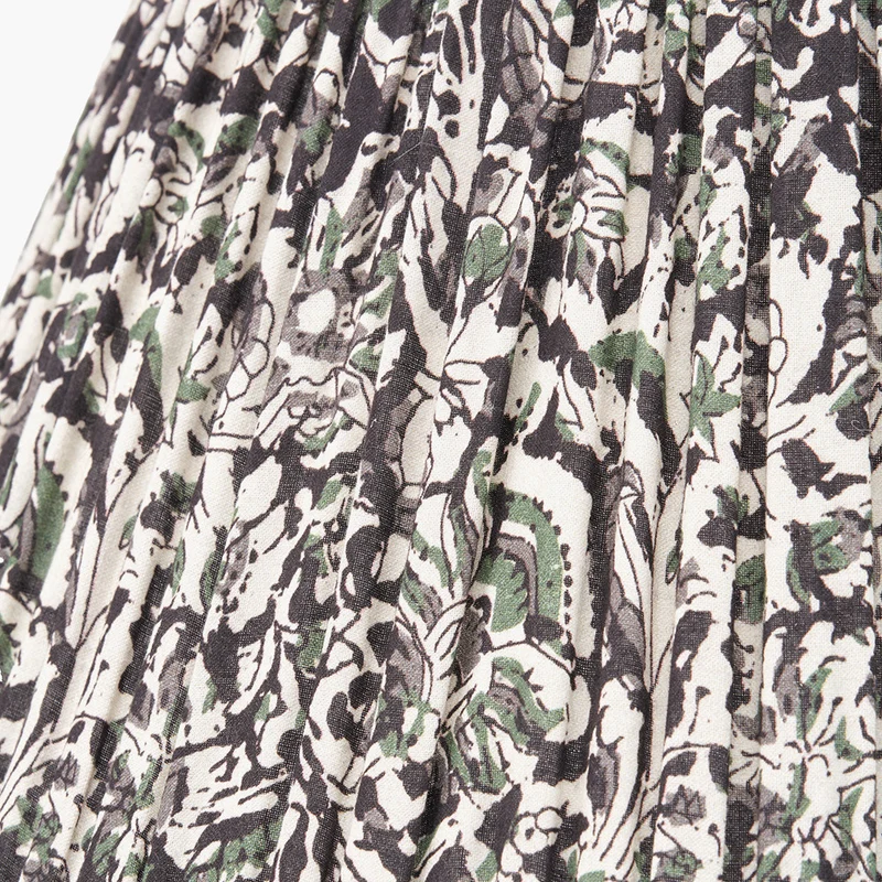 Ornella 40cm Green Floral Design Mushroom Pleat Empire Lampshade
