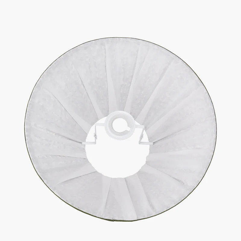 Ornella 30cm Green Floral Design Mushroom Pleat Empire Lampshade