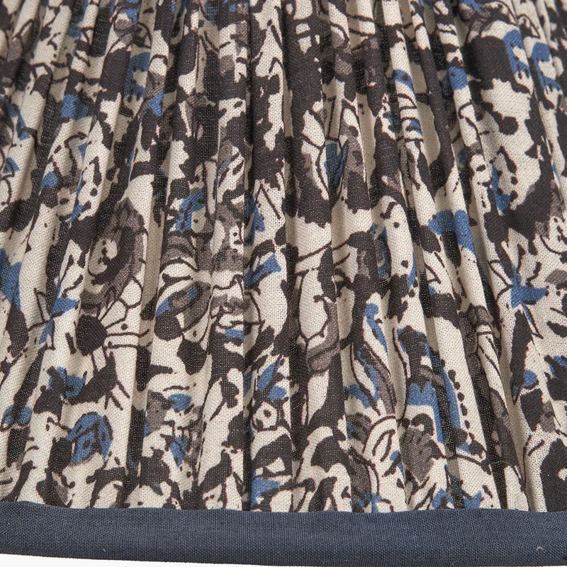 Ornella 25cm Blue Floral Design Mushroom Pleat Empire Lampshade
