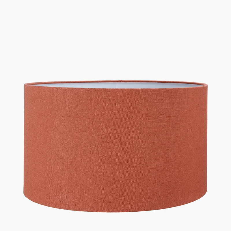Serenity White Bobbled Ceramic Large Table Lamp Base with Henry 40cm Tobacco Handloom Cylinder Lampshade