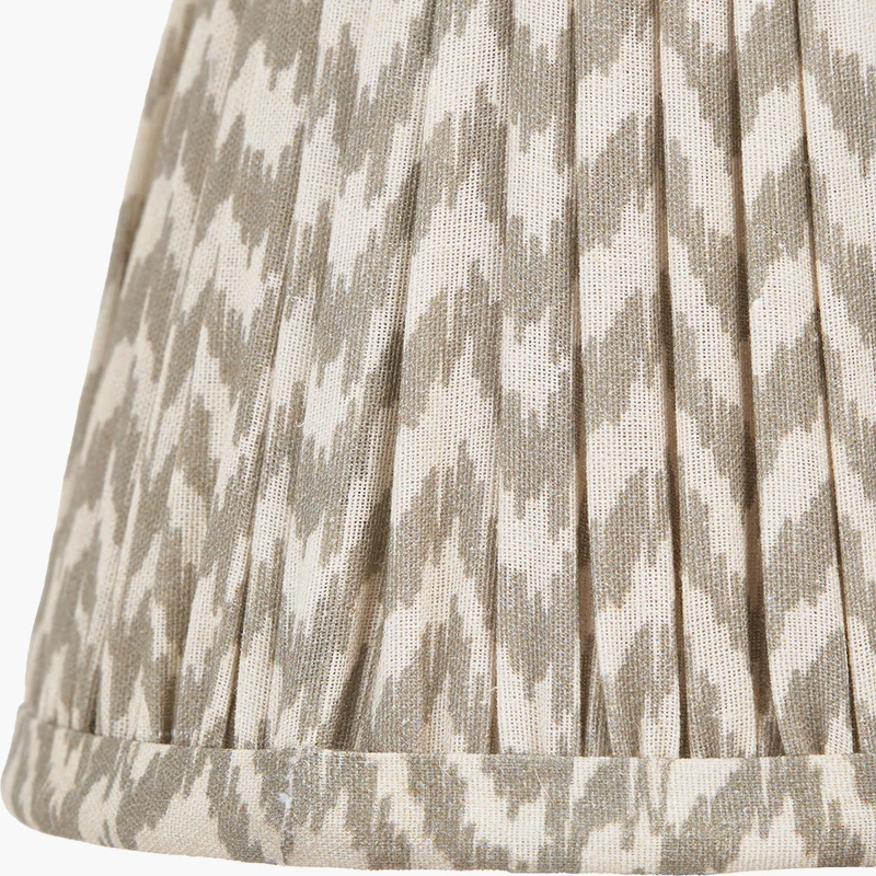 Piero Antique Bronze Metal Double Wall Light with Vienna 16cm Taupe Chevron Mushroom Pleat Lampshade
