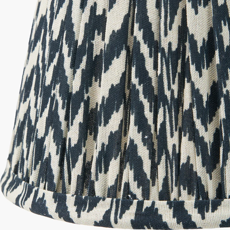 Piero Antique Bronze Metal Double Wall Light with Vienna 16cm Black Chevron Mushroom Pleat Lampshade