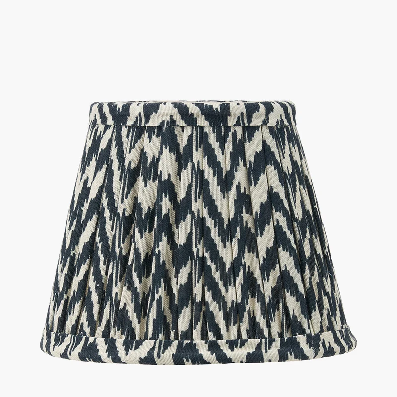 Piero Antique Bronze Metal Double Wall Light with Vienna 16cm Black Chevron Mushroom Pleat Lampshade