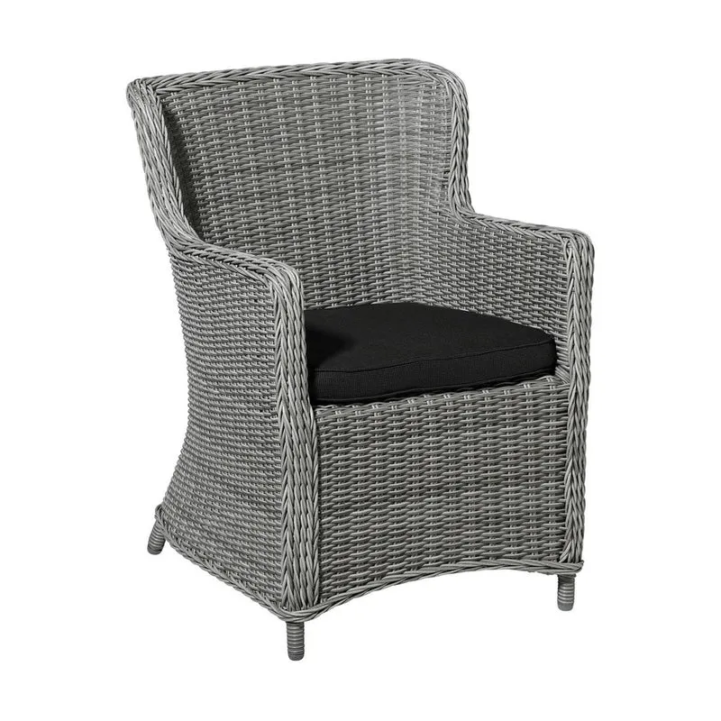 Madison wicker universeel zitkussen Rib black 48x48 cm