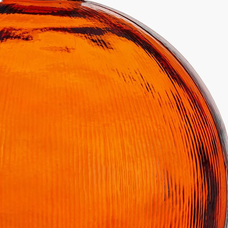 Orange Round Recycled Glass Vase
