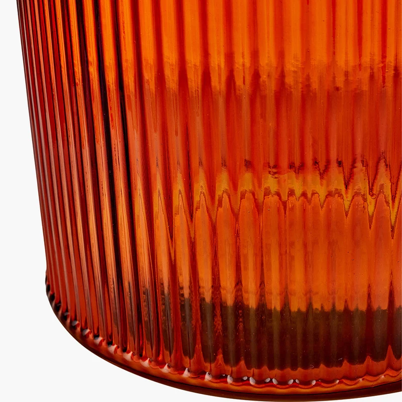 Orange Recycled Glass Ribbed Vase Tall