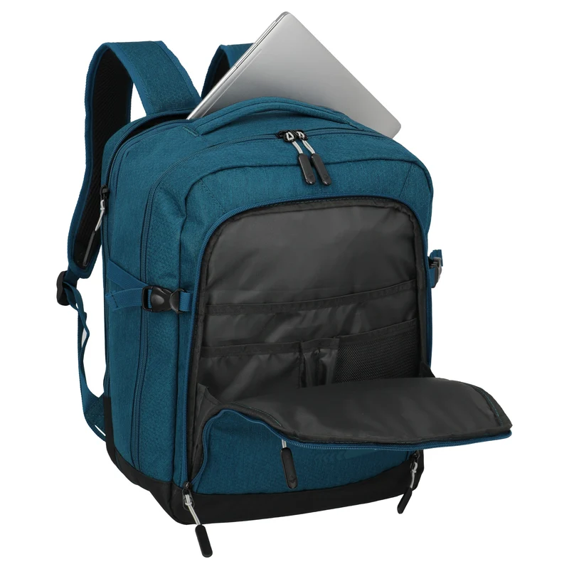 Travelite Kick Off - Mochila de cabina 40 cm, 29 l expandible (petrol)
