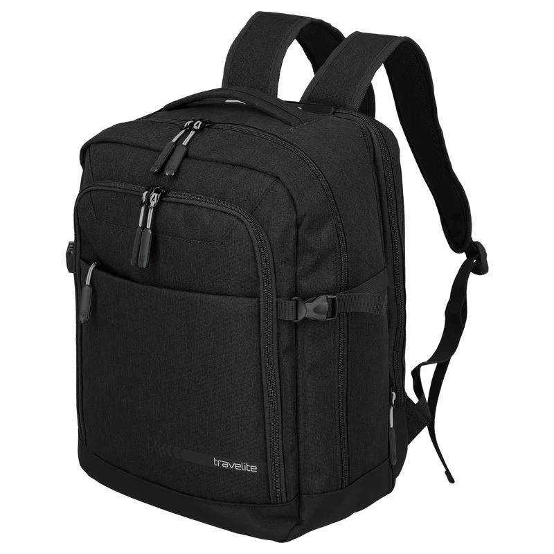 Travelite Kick Off - Mochila de cabina 40 cm, 29 l expandible (black)