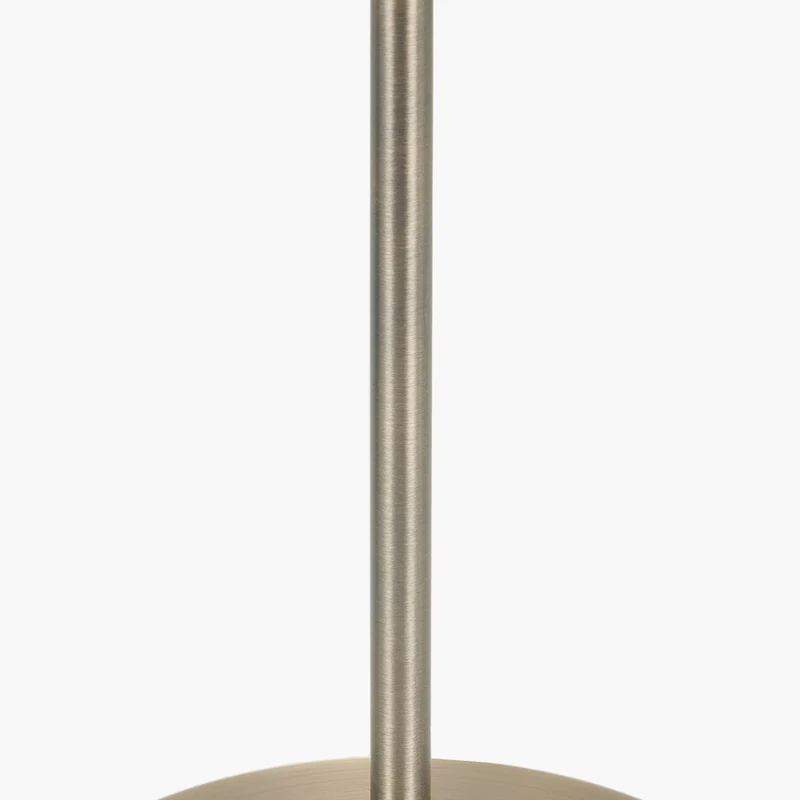 Seraphine Matt Antique Brass Metal and White Cotton Mix Scallop Shaded Table Lamp