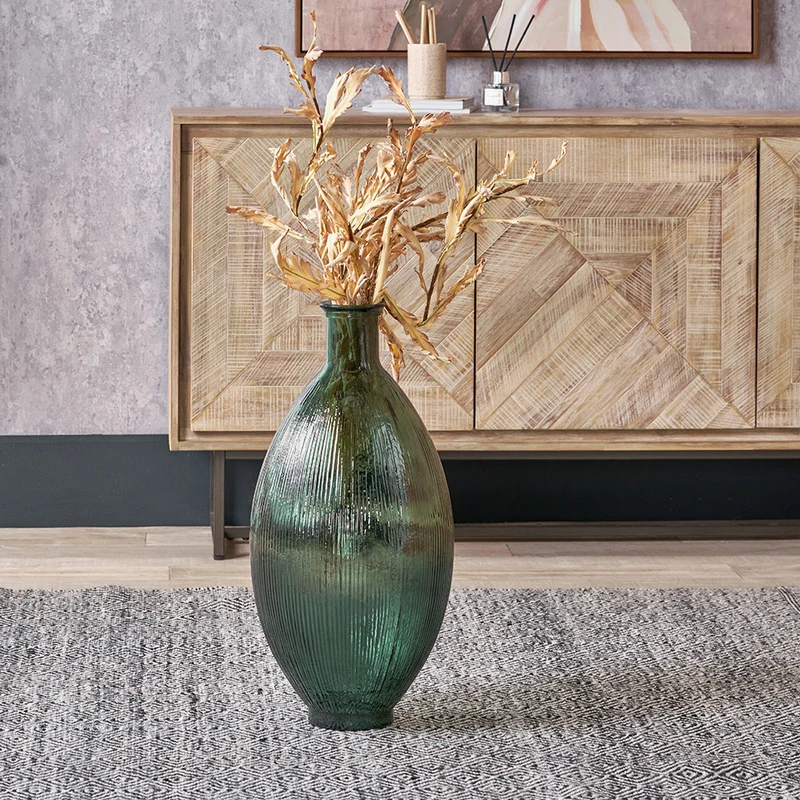 Sea Green Tall Recycled Glass Vase