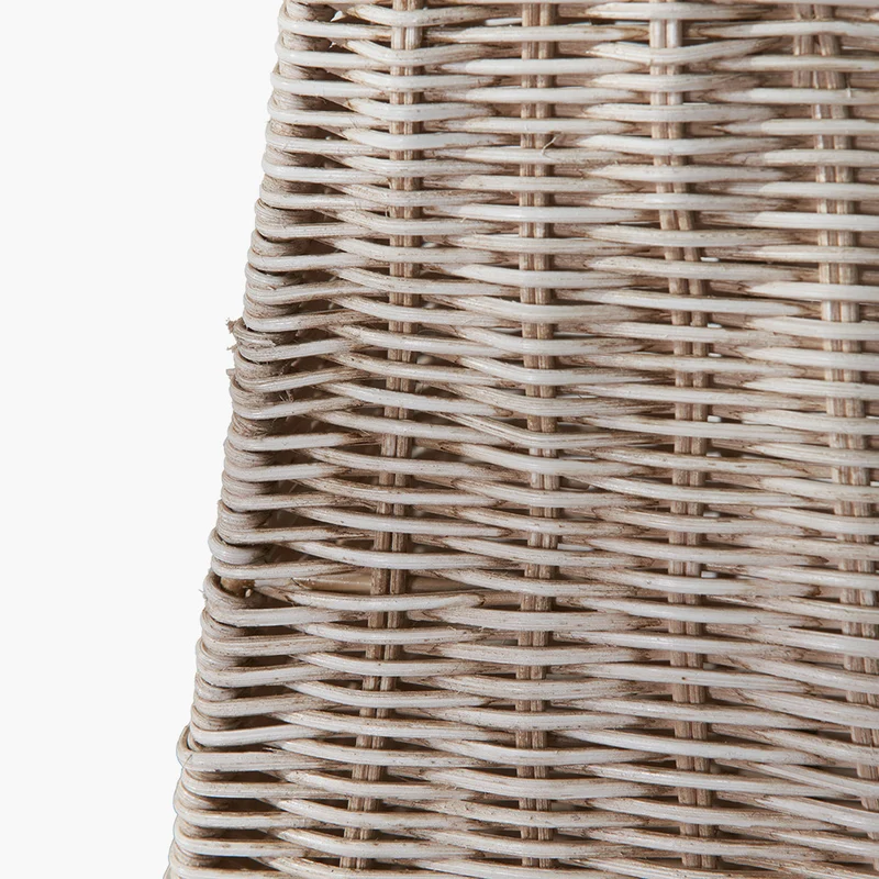 Seacomb Rattan Pyramid Table Lamp Base with Seychelles 45cm Cream Slubby Cotton Empire Lampshade