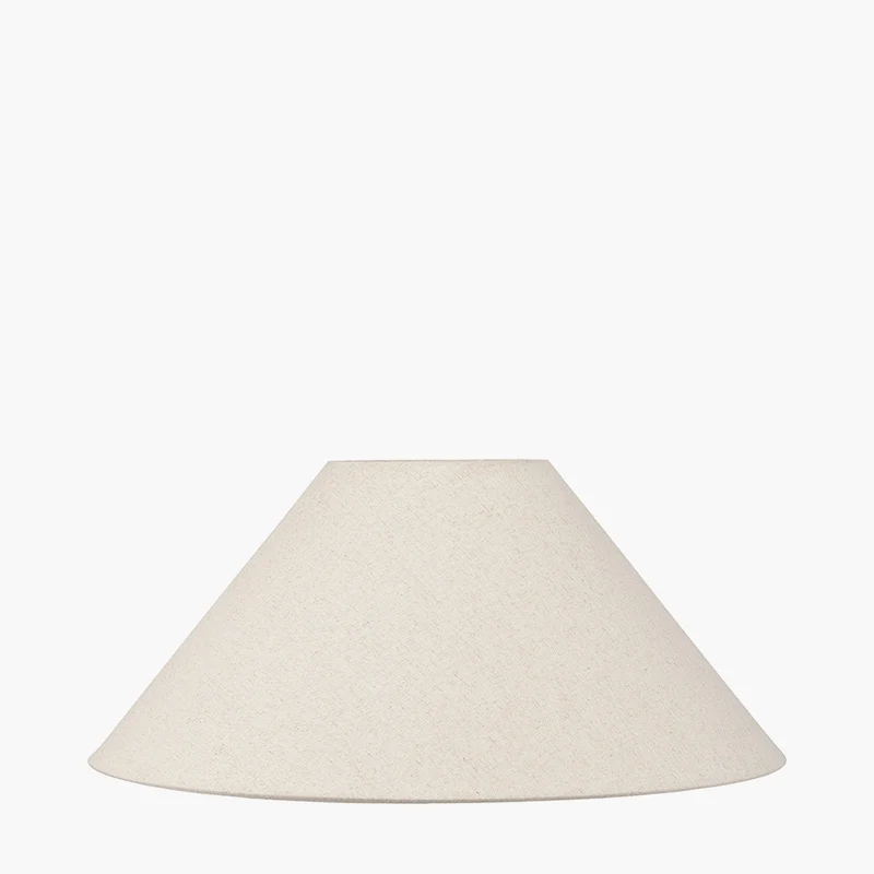 Seacomb Rattan Pyramid Table Lamp Base with Harley 40cm Slubby Hopsack Empire Lampshade