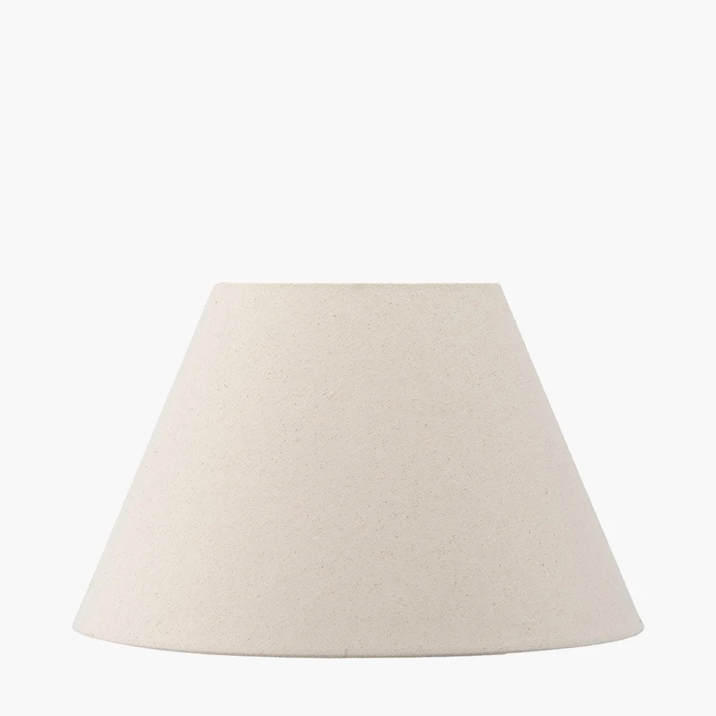 Seacomb Rattan Pyramid Floor Lamp Base with Seychelles 45cm Cream Slubby Cotton Empire Lampshade