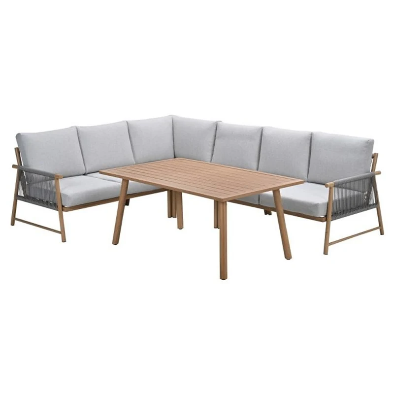 Garden Impressions Bahama lounge-dining set 5-delig light teaklook taupe valley sand
