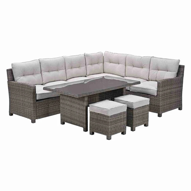 Garden Impressions Blue bird lounge-dining set 5-delig rechts organic grijs desert sand