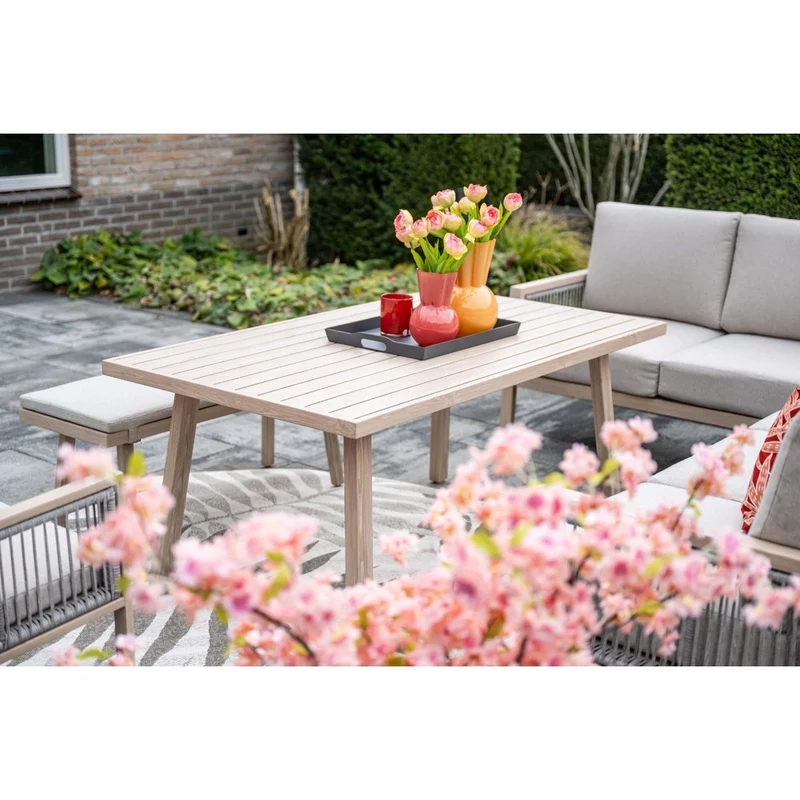 Garden Impressions Decala lounge-dining set 5-delig licht eikenlook sand desert sand