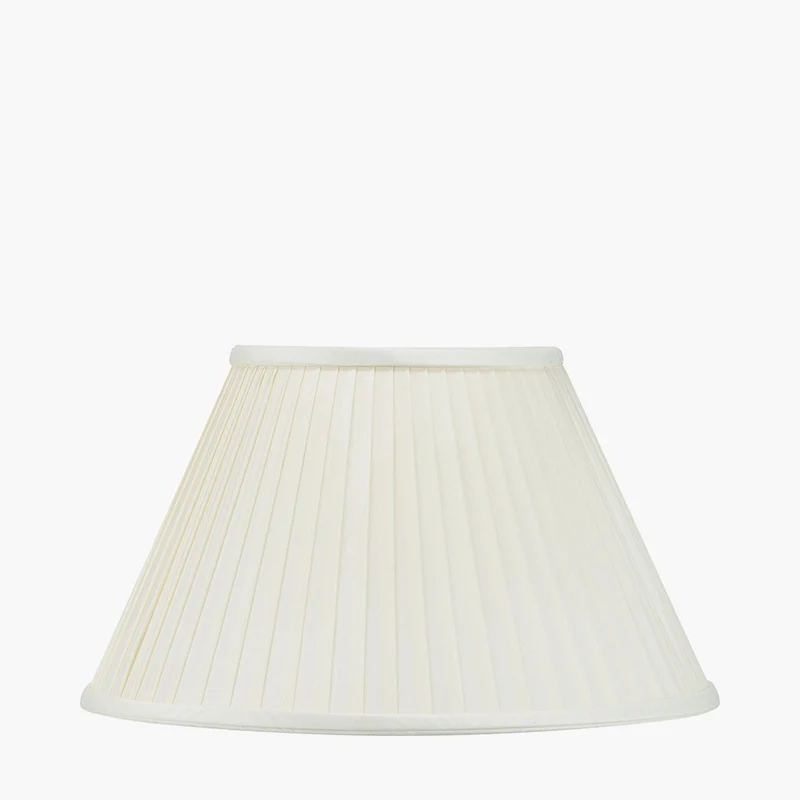 Safari Tall Glass Table Lamp Base with Bacall 45cm Almond Silk Knife Pleat Empire Lampshade