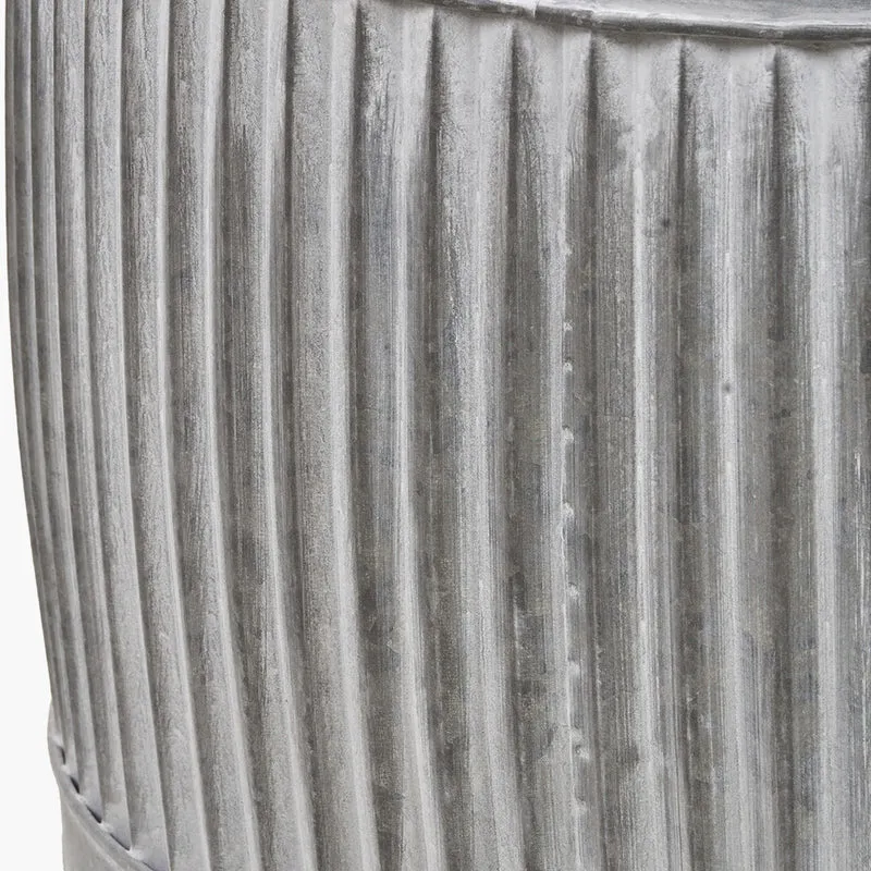 S/3 Galvanised Zinc Round Planters
