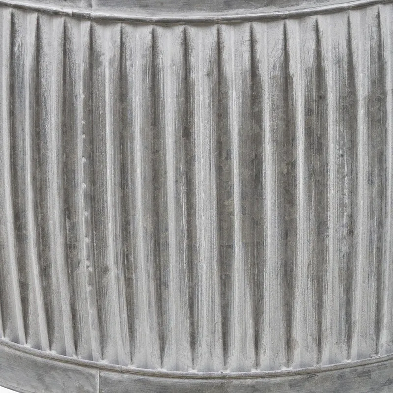 S/3 Galvanised Zinc Round Planters