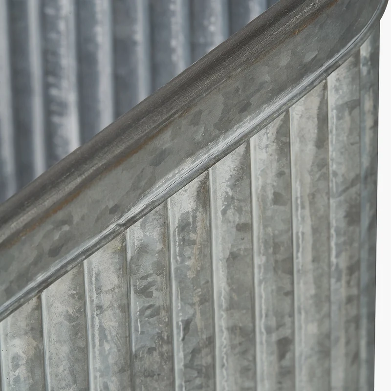 S/3 Galvanised Zinc Oval Planters