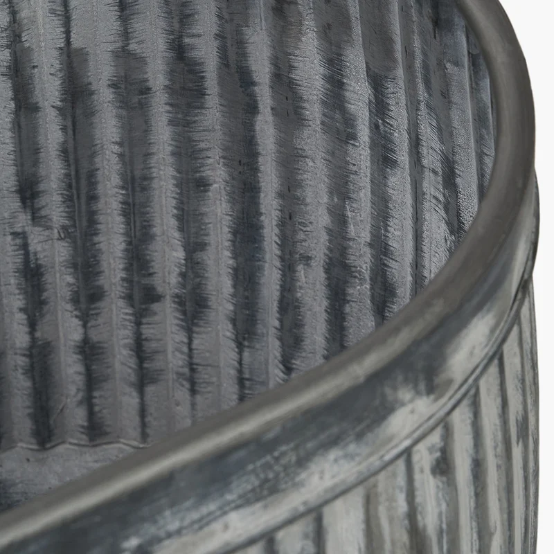 S/3 Galvanised Zinc Oval Planters