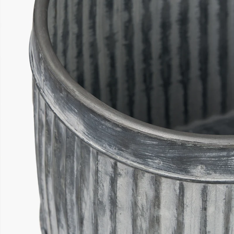 S/3 Galvanised Zinc Oval Planters