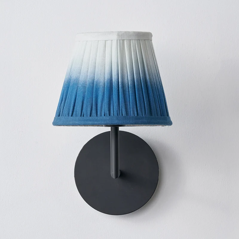 Scallop 16cm Blue Ombre Soft Pleated Tapered Lampshade