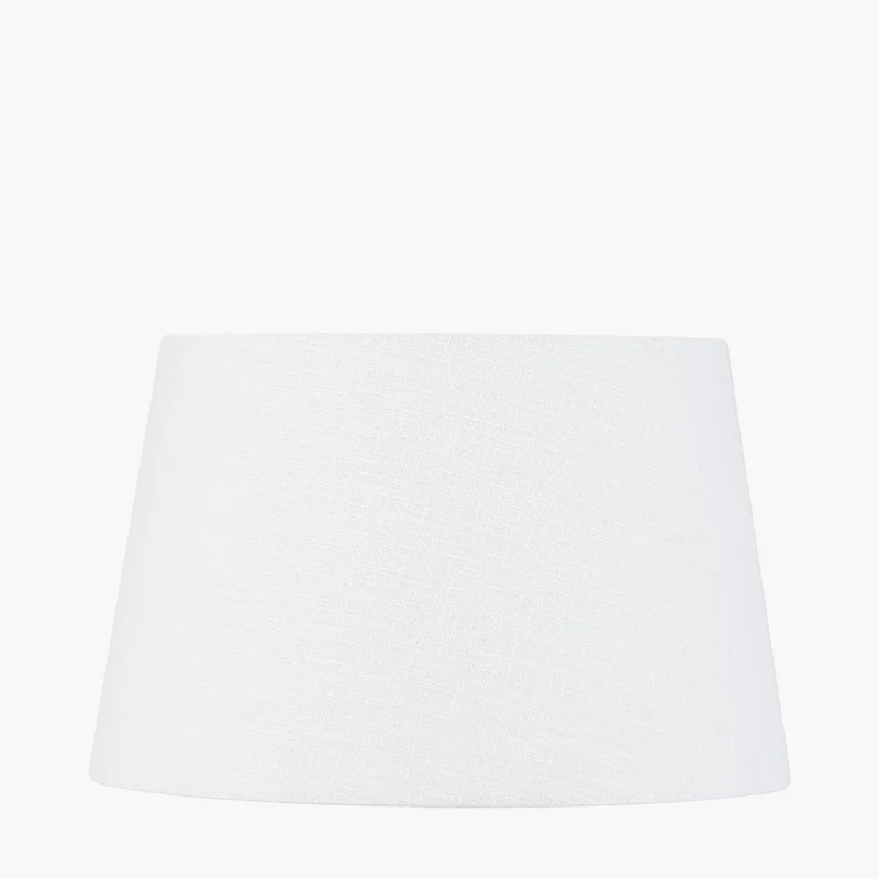 Samara Blue and White Aztec Pattern Ceramic Table Lamp Base with Winston 35cm White Handloom Tapered Lampshade