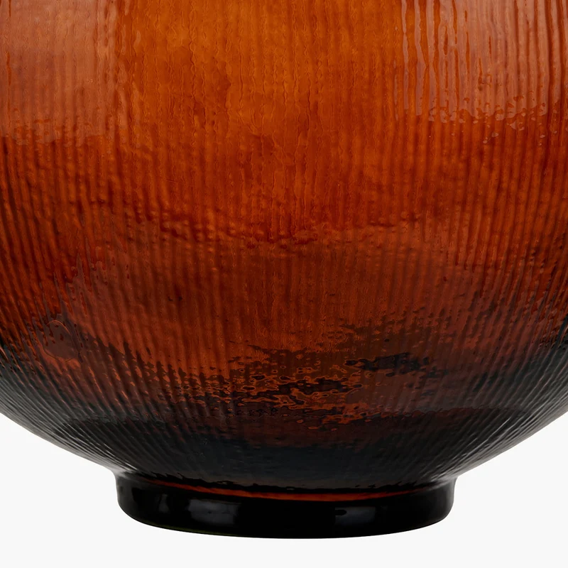 Pecan Brown Round Recycled Glass Vase