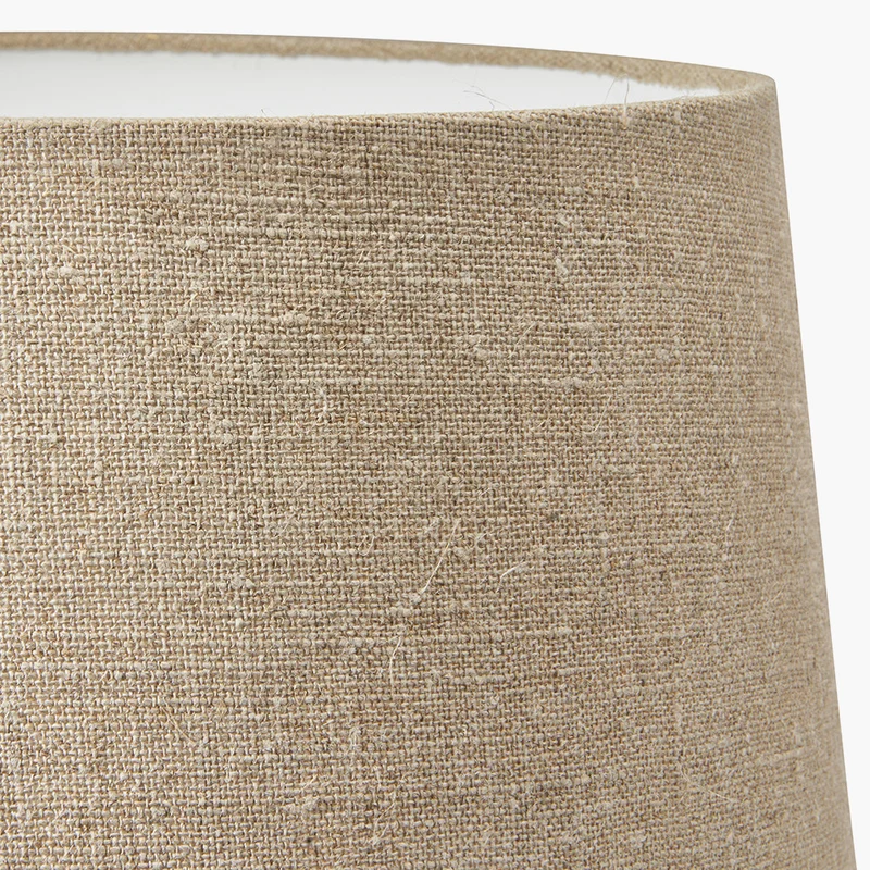 Parrot Tall Glass Table Lamp Base with Milos 40cm Natural Linen Tapered Lampshade