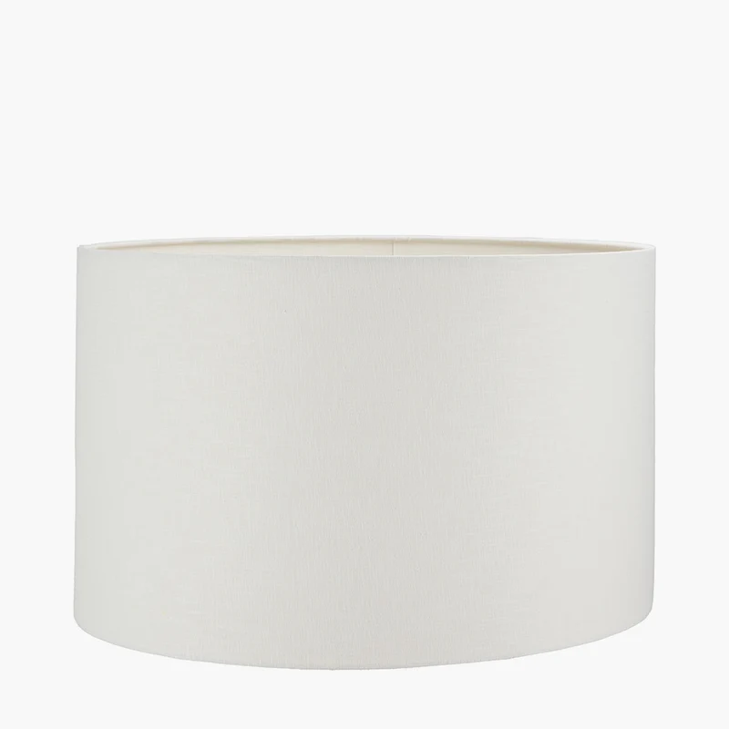 Parrot Tall Glass Table Lamp Base with Lino 40cm White Self Lined Linen Cylinder Lampshade