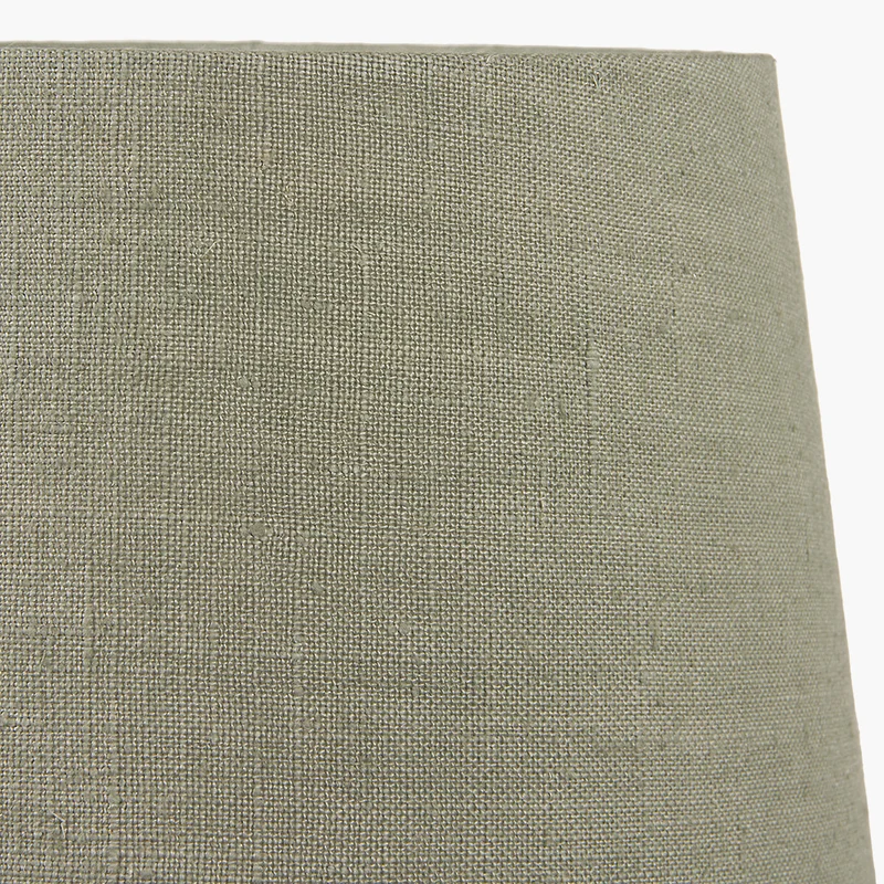 Parrot Small Glass Table Lamp Base with Milos 30cm Pistachio Green Linen Tapered Lampshade