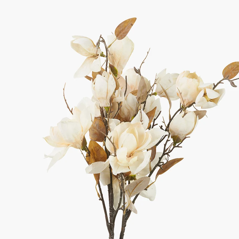 Natural Magnolia Faux Flower Bunch