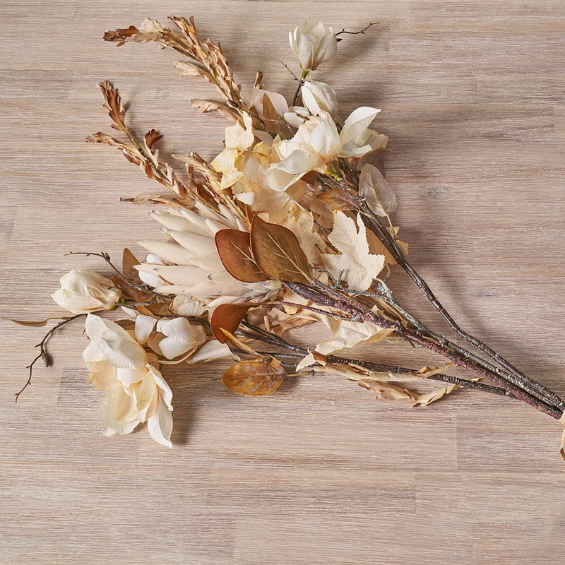 Natural Magnolia Faux Flower Bunch