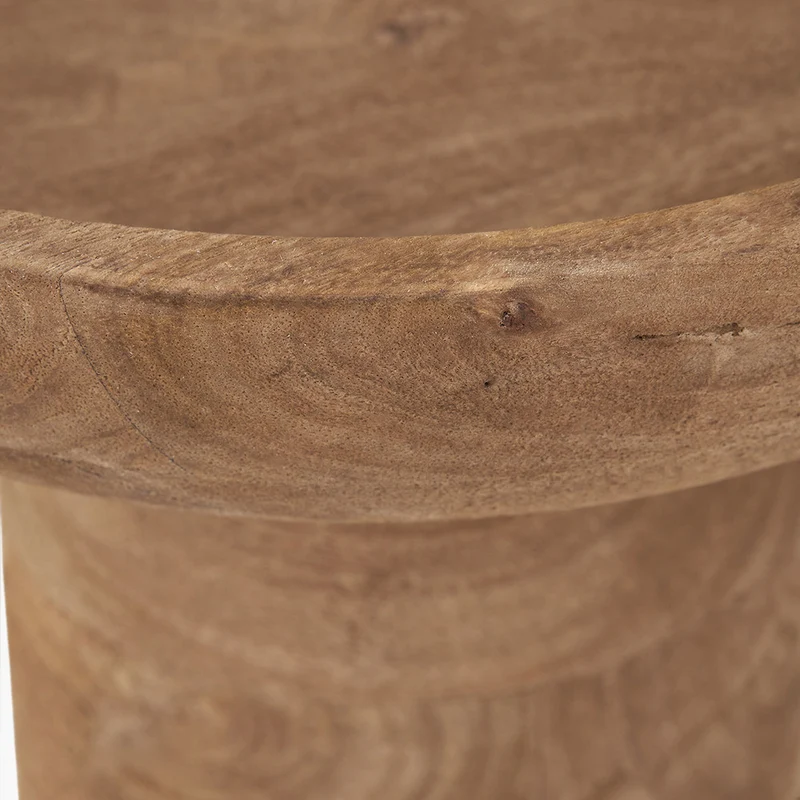 Natural Handcarved Mango Wood Bowl with Raised Base