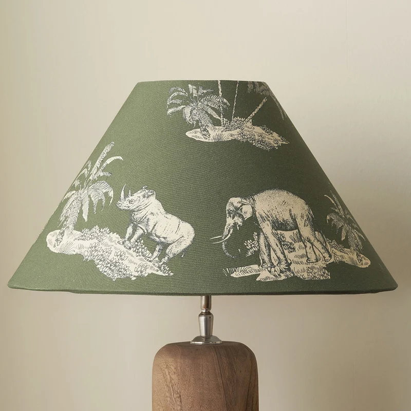 Nala 45cm Green Safari Printed Empire Lampshade