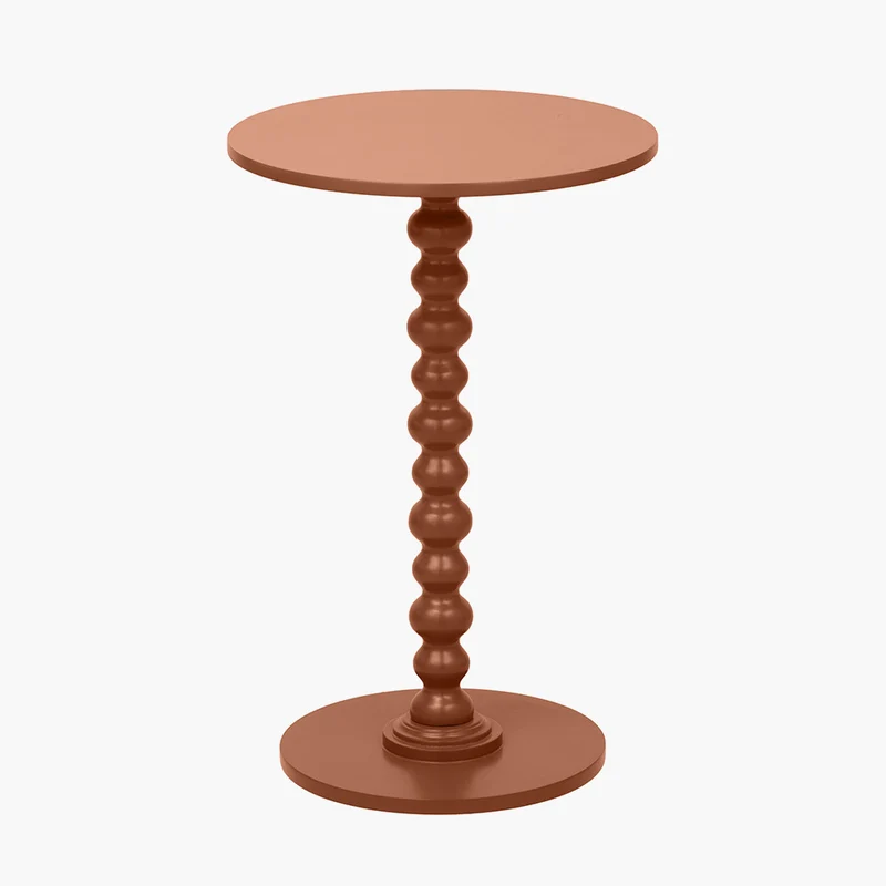 Margot Terracotta Wood Bobble Side Table