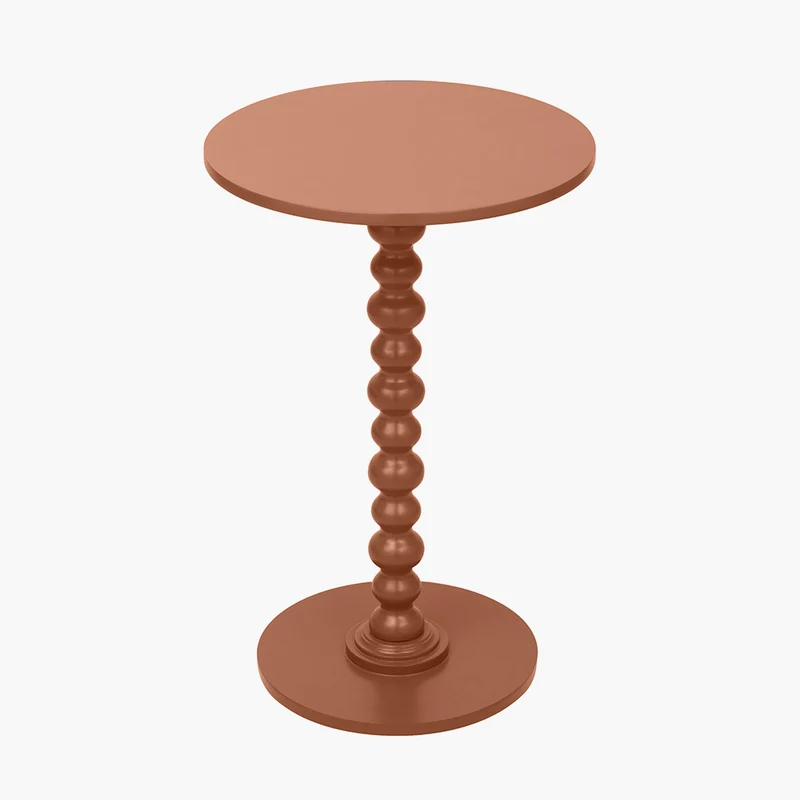 Margot Terracotta Wood Bobble Side Table